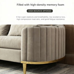 Canapé en velours multi-places avec éponge à haute résilience, antidérapant, silencieux et confortable pour le salon et la chambre à coucher - Product Image 5