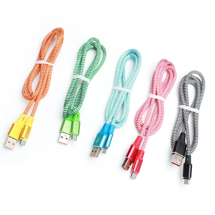 China supplier nylon braided V8 micro usb charger mobile phone data cable for android smart mobile phone
