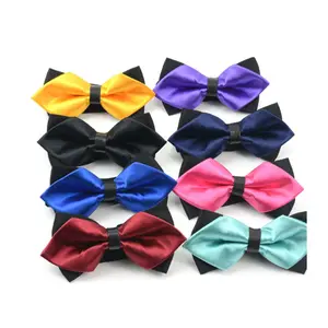 Custom Various Design Bow Tie Adult Wholesale Cheap Price Big Triangle Shape Custom Logo Woven Bowtie