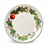 Noël design original assiette en céramique vaisselle restaurant décoration de la maison assiette occidentale cadeau de vacances assiette en porcelaine