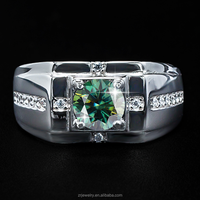 Bague de luxe Hip Hop en argent sterling 925 plaqué rhodium sertie de moissanite, 1 pièce, vente en gros, personnalisée pour homme