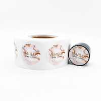 Autocollant en rouleau de vinyle auto-adhésif imperméable à l'eau étiquette imprimée pour bouteilles de parfum rouge à lèvres nettoyant pour le visage logo cosmétique personnalisé