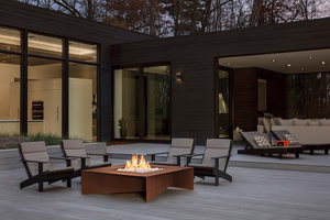 Corten Steel Rusty Color Propane <b>Gas</b> Fireplace Outdoor <b>Gas</b> <b>Fire</b> <b>Pit</b> <b>Table</b> - Product Image 6