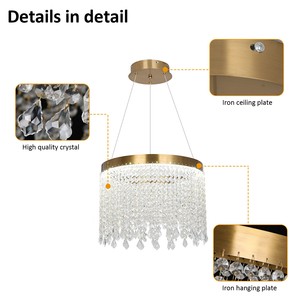 Modern <b>LED</b> Crystal Chandelier Luxury Iron Gold Living Room Creative Pendant <b>Light</b> Dining Room Home Villa Lighting Chandeliers - Product Image 4