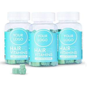 Vitamines pour cheveux OEM Gummy 5100mcg Biotine Acide folique Complément alimentaire 60 Gummies à la pectine de fruits Soins capillaires pour femmes - Product Image 2