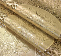 Napperons dorés, sets de table, sous-plats, dessous de verre, tapis de table ronds modernes pour la décoration de table de salle à manger, de mariage ou de ferme