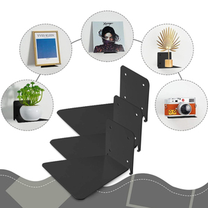 Sắt đơn tầng nổi kệ cho nhà văn phòng đa chức năng kim loại kệ sách và tạp hóa tường gờ vô hình gắn kết - Product Image 3