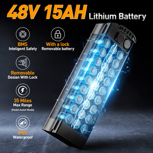 จักรยานพับได้ Aairsk จัดส่งฟรี มีสินค้าในสต็อก ขนาด 14 นิ้ว 48V สำหรับการผจญภัยกลางแจ้ง รุ่น RS5-15AH พับได้ RS5-15AH RS5-15AH - Product Image 5