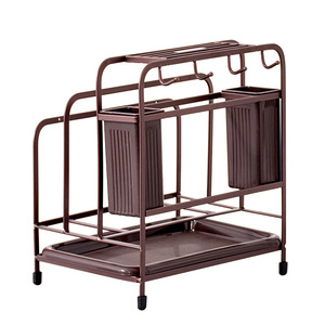 Ripai <b>Kitchen</b> Storage <b>Rack</b> Multi-Function Tableware Organizer With Knife Cutting Board Chopstick Holder White Coffee Color - Product Image 4