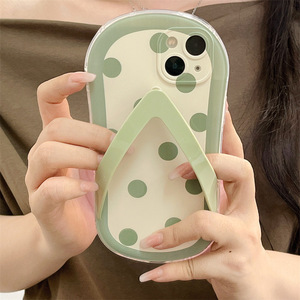 AilesTecca Funny 3D <strong>Flip</strong> <strong>Flops</strong> Polka Dot Phone Case Soft TPU Shockproof Cover for iPhone 17 16 15 14 13 12 Pro Max - Product Image 3