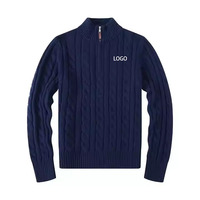 Pull en maille pour homme, personnalisé, de haute qualité, nouveau, avec demi-fermeture éclair, chaud et tendance, logo et couleur personnalisables