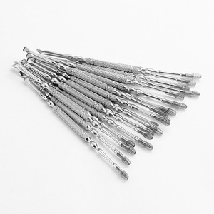 Manufacturer's stainless steel ear pick set, 6-piece ear cleaning <b>tool</b> with spring-loaded double-headed rotating mechanism. - Product Image 1