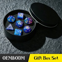Offre Spéciale – Ensemble de dés polyédriques carrés en plastique et acrylique écologiques pour D&D avec boîte en étain – Cadeau idéal pour Dungeons & Dragons