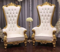 Chaise de trône de roi à dossier haut en or royal de luxe pour mariage des mariés pour salon appartement hôpital villa atelier