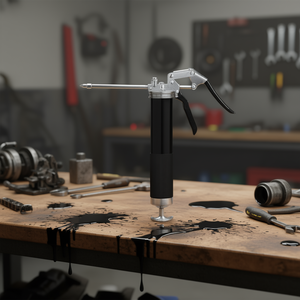 Pistola de engrase de calidad profesional, 6000 Psi, capacidad de 14 onzas, manguera de 19,69 pulgadas, herramienta manual de acero para mantenimiento de vehículos - Product Image 2