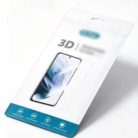 Sac d'emballage pour film protecteur d'écran de smartphone, sac scellé sur trois côtés avec fermeture éclair et trou euro