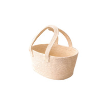 Panier de rangement en corde de coton personnalisé avec poignées, organisateur tissé à la main, panier cadeau, panier de pique-nique, panier organisateur en corde de coton fait main