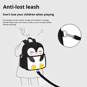 <span class=keywords><strong>Zaino</strong></span> Cartone Animato per Asilo Nido per Bambini e Bambine dai 2 ai 5 Anni, <span class=keywords><strong>Zaino</strong></span> Piccolo Pinguino, Borsa a Doppia Spalla Leggera e Carina - Product Image 3