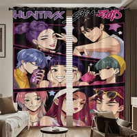 Rideau de douche imperméable en polyester imprimé en 3D Kpop Digital