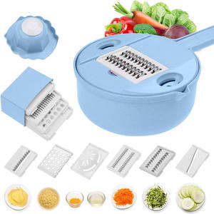Multifunction Vegetable Cutter with Drain Basket Vegetable Onion Chopper Veggie Shredder Grater Portable Slicer Kitchen - Product Image 2