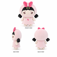 Adorable poupée en peluche fille Signe Astrologique Vierge rose, douce et moelleuse, avec robe à capuche et nœud, jouet en peluche, fabricant OEM ODM de cadeaux