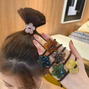 Elastico per Capelli in Acrilico a Forma di Fiore, Accessori per Capelli per Ragazze - Product Image 6