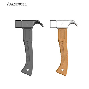 Marteau de camping Yuantoose en alliage d'aluminium 22,4x11,2 cm multifonctionnel avec manche en bois pour retirer les piquets de tente en extérieur - Product Image 5