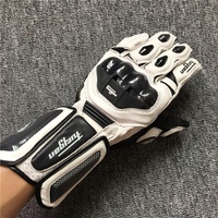 Gants de Moto en Cuir Véritable pour Hommes, Fibre de Carbone, Protection Sécurité, Gants de Motocross Tactiles pour Conduite Extérieure