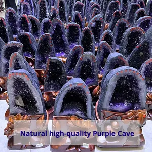 天然紫水晶洞紫水晶簇几何形状宝碗钱袋开光礼品风水水晶 - Product Image 2