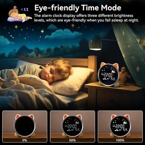 <span class=keywords><strong>Réveil</strong></span> numérique électronique Spotfish SG7 avec design d'animaux de dessin animé, veilleuse à changement de couleur et musique - Cadeau pour enfants - Product Image 6