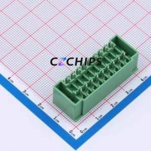 DB2EVHBM-3.5-2*9P-GN Plug-in Terminal Block Through hole,P=3.5mm Board-to-Board / Socket - Closed Screw Fixing 2x9P 3.5mm - Product Image 2