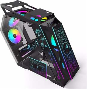 Boîtier d'ordinateur de jeu ZeroMaster Full Tower M-ATX avec carte mère, refroidissement par eau <span class=keywords><strong>240</strong></span>, <span class=keywords><strong>c</strong></span>ôtés en verre trempé, 4 emplacements PCI, conception ouverte - Product Image 6