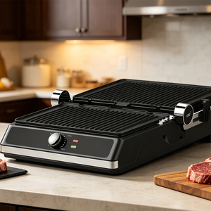 Gaufrier électrique belge 180° avec plaques antiadhésives pour sandwichs, steaks et grillades – Appareil de cuisine domestique et extérieur - Product Image 6