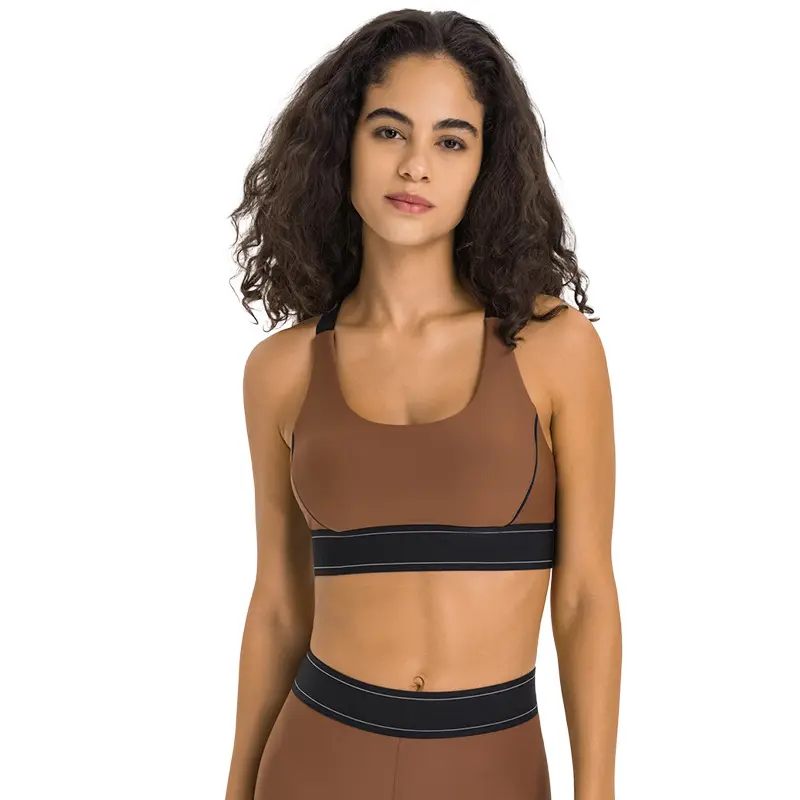 TOPKO nuova tracolla regolabile a contrasto di colore da donna cloud sense sports underwear reggiseno raccolto antiurto ad alta resistenza