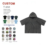 T-shirt pour homme uni délavé à col rond, coupe slim décontractée, en coton basique d'été, effet délavé à l'acide, vieilli, court, oversize, style Hip Hop