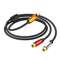 Câble Répartiteur RCA 1 Mâle 2 Femelles en Y, Adaptateur Audio Vidéo Stéréo, Rallonge pour Voiture, HDTV, Haut-parleur, Home Cinéma, PVC