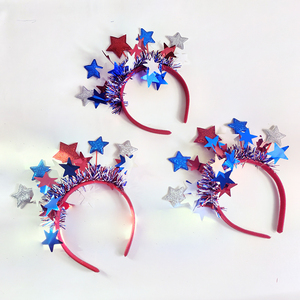 Fascia per Capelli Decorativa con <span class=keywords><strong>Stelle</strong></span> Rosse, Bianche e Blu per il Giorno dell'Indipendenza, Cerchietto Festivo Patriottico per il 4 Luglio - Product Image 5