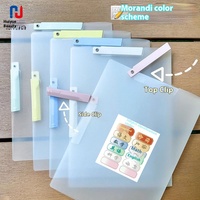 Carpeta de archivo de bolsa de documentos de colector de papel de examen barato estudiante transparente A3 con clips de doble cara