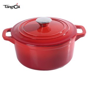 <span class=keywords><strong>Cocotte</strong></span> <span class=keywords><strong>en</strong></span> <span class=keywords><strong>fonte</strong></span> robuste de 24 cm avec couvercle rouge et doubles poignées, pot à ragoût émaillé compatible avec toutes les cuisinières - Product Image 6