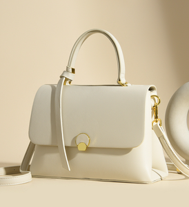 Sac à main en cuir PU crème, sac à bandoulière à rabat, sac à main imperméable pour femmes, usage quotidien - Product Image 2
