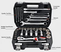 Jeu de clés à douilles ANDUUK en acier au chrome-vanadium, kit de douilles à cliquet robustes pour la réparation automobile, outil de démontage d'écrous et de boulons