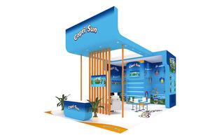 บูธแสดงสินค้าเคลื่อนที่แบบพกพาขนาด 20x30 พร้อมชั้นวางของ ทำจากอลูมิเนียมและผ้า ปรับแต่งสีได้ ติดตั้งง่าย รวดเร็ว - Product Image 3