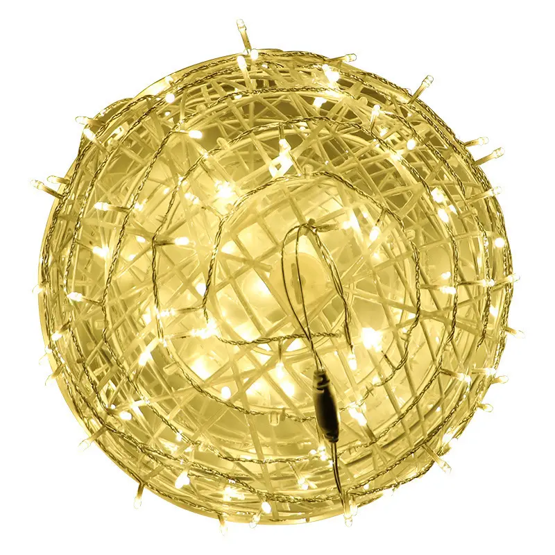 New lighting holiday garden decoration hanging lights outdoor waterproof hanging tree LED colorful ball rattan ball lights