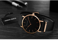 Jam Tangan Quartz Mewah Hannah Martin Ch02 Desain Minimalis Tahan Air untuk Pria dan Wanita Montre Relojes Uhr