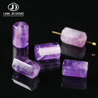 Perles en améthyste violette naturelle, cylindres de quartz facettés, pierres tubulaires lâches pour la création de bijoux bohèmes, bracelets empilables et projets DIY