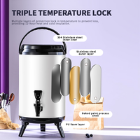 WINNERS Logo personnalisé 8L 10L Rond en acier inoxydable 304 Baril à thé au lait à double paroi isolé Distributeur de boissons jus