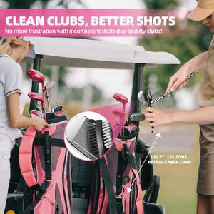 Kit de Accesorios de Golf Personalizados, Cepillo Limpiador de Palos de Golf con Herramienta para Limpiar Ranuras, Bolsa para Pelotas de Golf con Gancho, Herramienta para Reparar Divots - Product Image 2