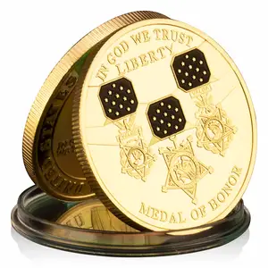 Medal Of Honor Cllectible Coin Liberty Collection Souvenir Statue Of Liberty Plated Commemorative Coin Gold In God We Trust USA