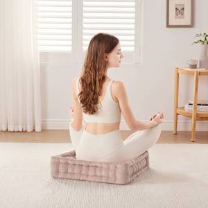 Coussin de sol carré moderne en poly chenille - 24x24 pouces, lavable, personnalisable - Product Image 4