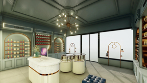 Diseño interior de tienda de perfumes personalizado, estilo europeo de lujo, estantes de exhibición para tienda de perfumes, vitrina de vidrio. - Product Image 3